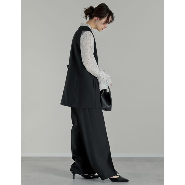 ツイルバックベルトデザインベスト | Re:EDIT | 詳細画像13 