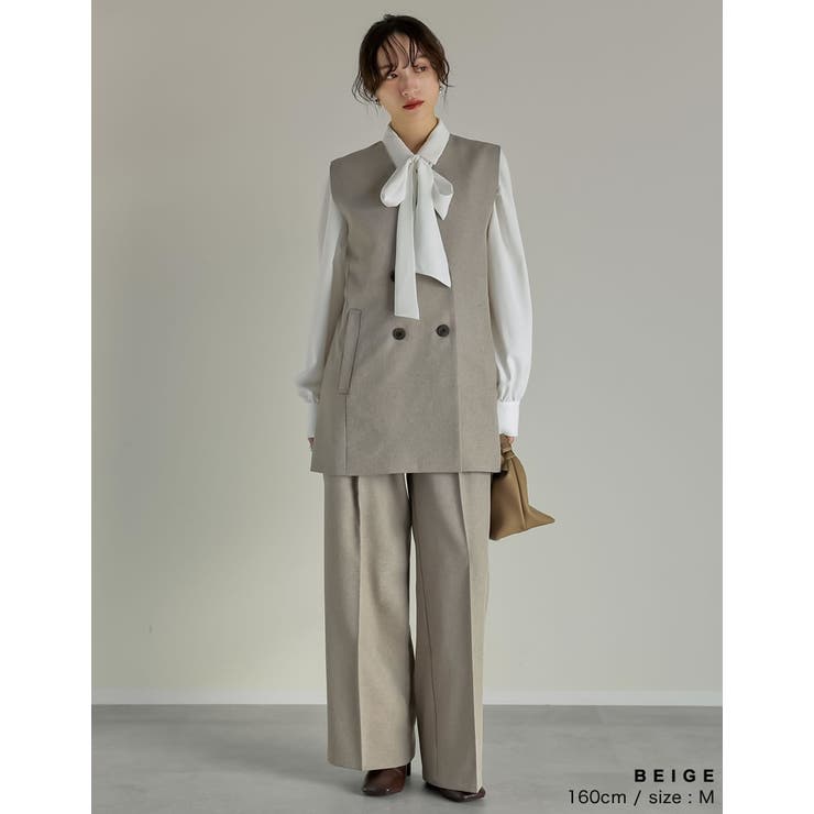 [低身長/高身長サイズ有]ツイルタックストレートパンツ | Re:EDIT | 詳細画像15 