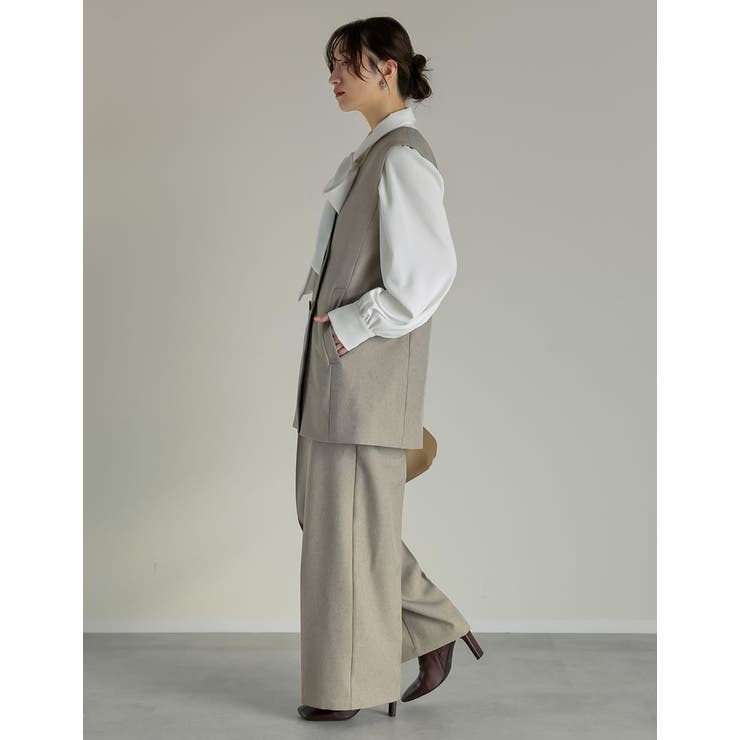 [低身長/高身長サイズ有]ツイルタックストレートパンツ | Re:EDIT | 詳細画像16 