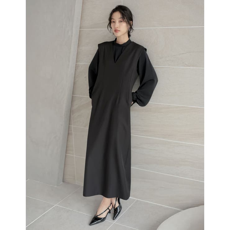 [2点セット][低身長 高身長サイズ有]ストレッチミックスツイルワンピース×レー… | Re:EDIT | 詳細画像28 