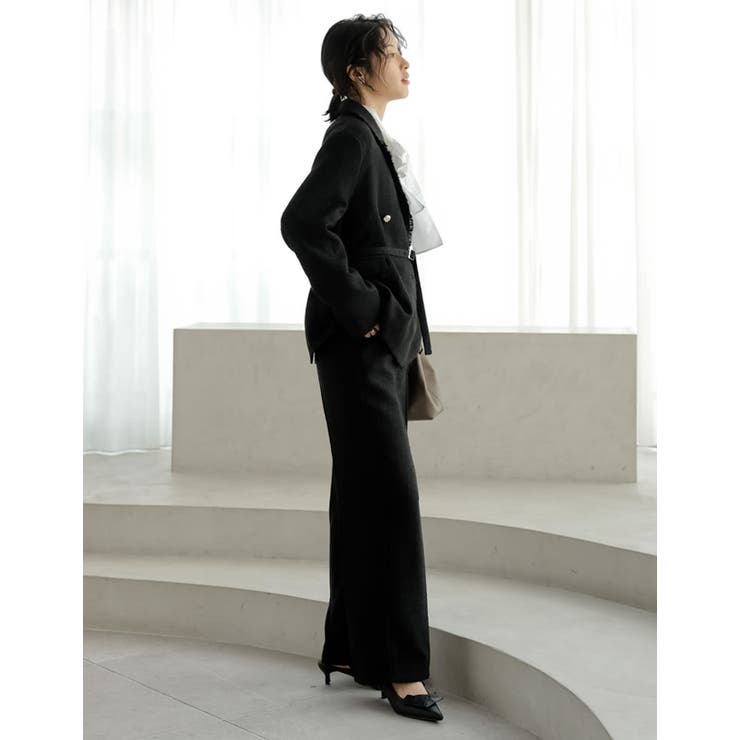 ツイードベルト付きダブルテーラードジャケット | Re:EDIT | 詳細画像10 