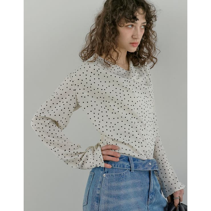 [2026S/S COLLECTION]ドットドレープブラウス | Re:EDIT | 詳細画像3 