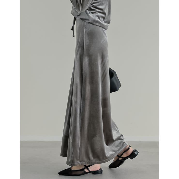 [低身長サイズ有]ベロアドロストナロースカート | Re:EDIT | 詳細画像12 