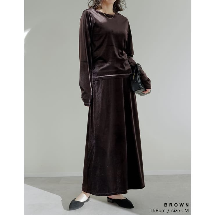 [低身長サイズ有]ベロアドロストナロースカート | Re:EDIT | 詳細画像14 