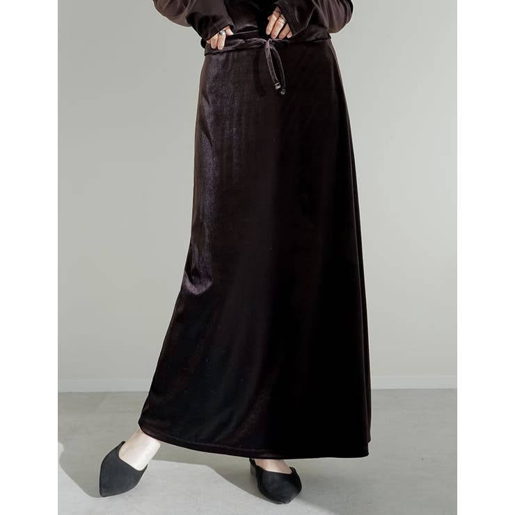 [低身長サイズ有]ベロアドロストナロースカート | Re:EDIT | 詳細画像5 