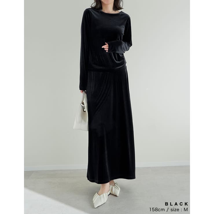 [低身長サイズ有]ベロアドロストナロースカート | Re:EDIT | 詳細画像9 