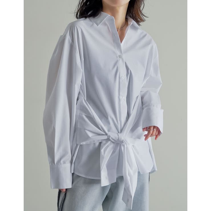 ホワイト(502) | [2026S S COLLECTION]ブロード無地＆ストライプウエスト巻きデザ… | Re:EDIT