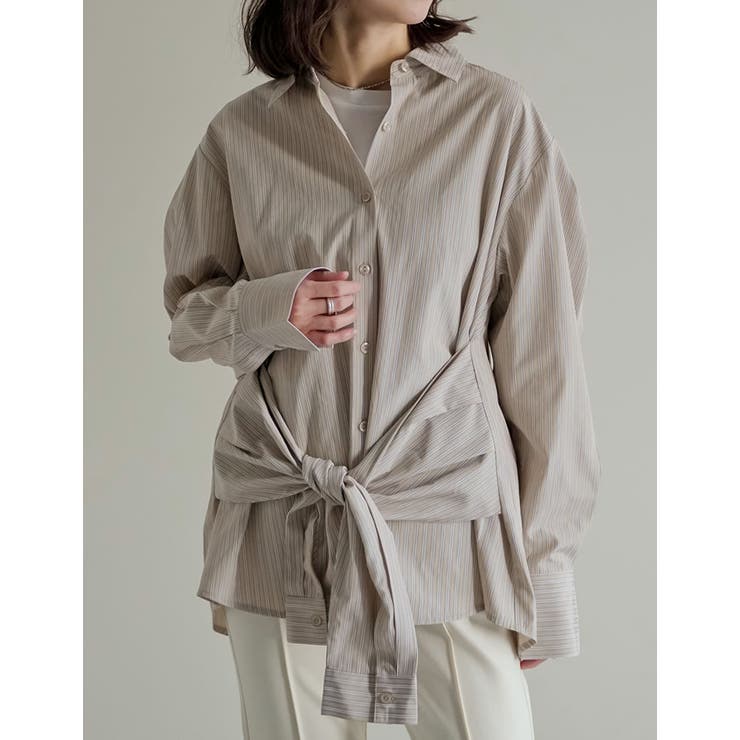 [2026S S COLLECTION]ブロード無地＆ストライプウエスト巻きデザ… | Re:EDIT | 詳細画像17 