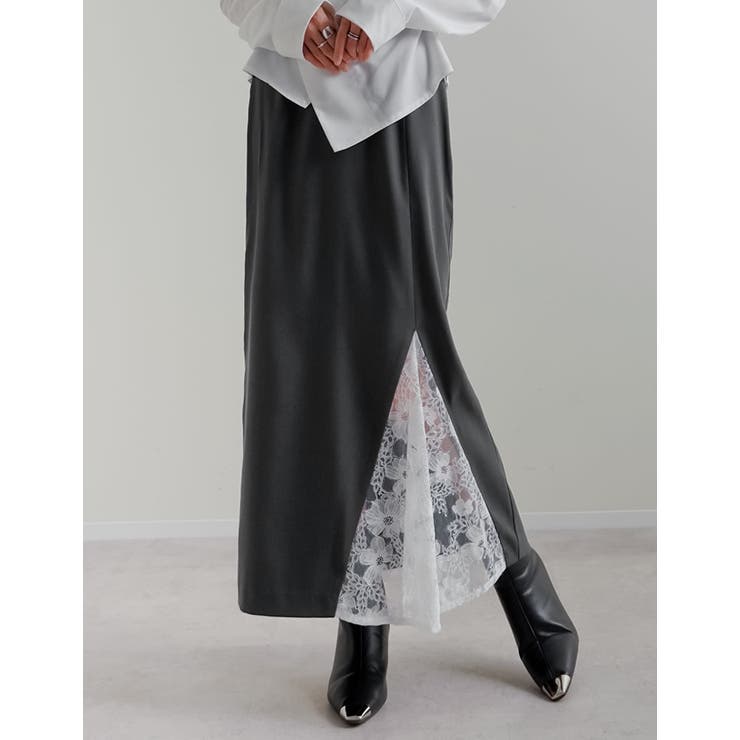 [2026S S COLLECTION][低身長サイズ有]ツイルレースドッキング… | Re:EDIT | 詳細画像4 