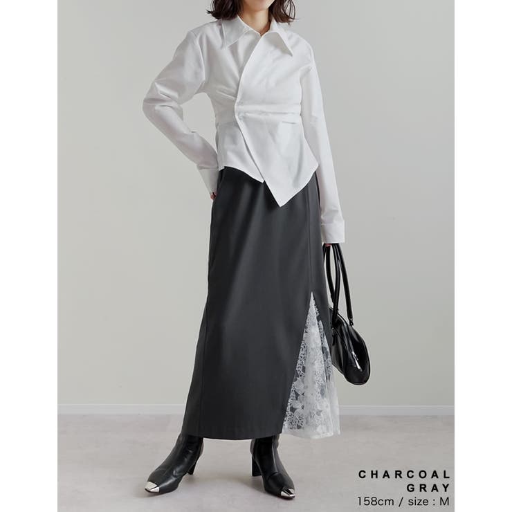 [2026S S COLLECTION][低身長サイズ有]ツイルレースドッキング… | Re:EDIT | 詳細画像9 