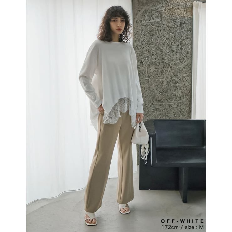 [2026S S COLLECTION]リブニットソーランダムレースヘムチュニッ… | Re:EDIT | 詳細画像6 