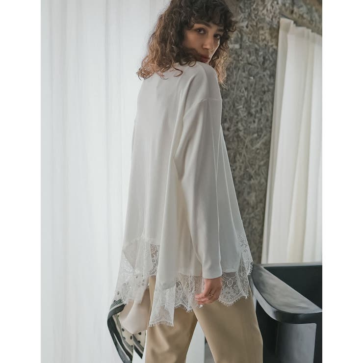 [2026S S COLLECTION]リブニットソーランダムレースヘムチュニッ… | Re:EDIT | 詳細画像7 