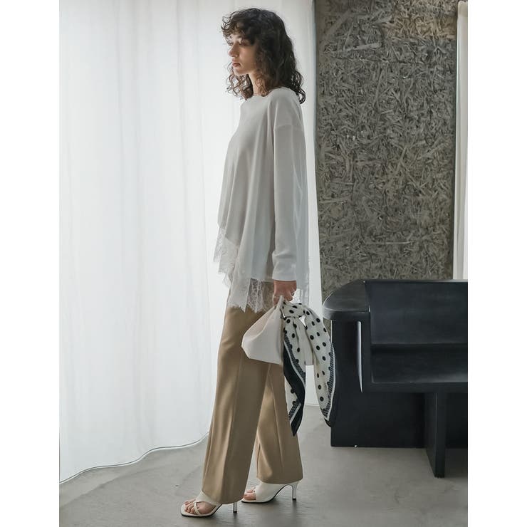 [2026S S COLLECTION]リブニットソーランダムレースヘムチュニッ… | Re:EDIT | 詳細画像8 