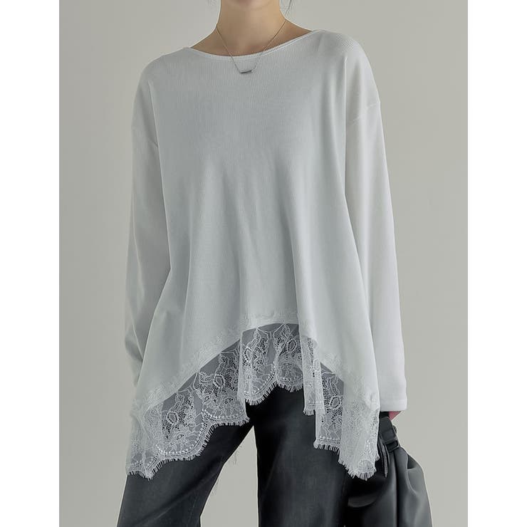 [2026S S COLLECTION]リブニットソーランダムレースヘムチュニッ… | Re:EDIT | 詳細画像10 