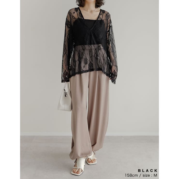 [2026S S COLLECTION]深Vネック総レースシアープルオーバーチュ… | Re:EDIT | 詳細画像13 