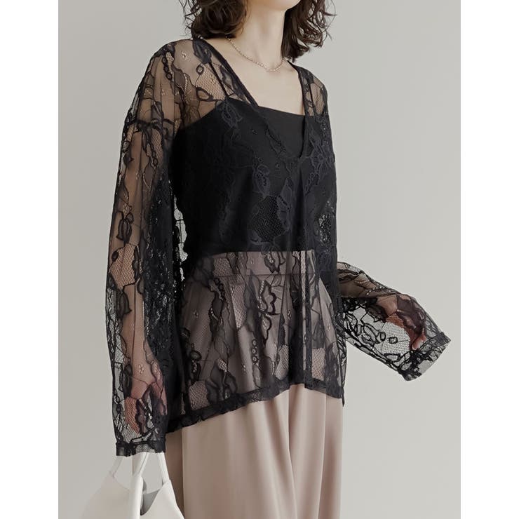 [2026S S COLLECTION]深Vネック総レースシアープルオーバーチュ… | Re:EDIT | 詳細画像14 