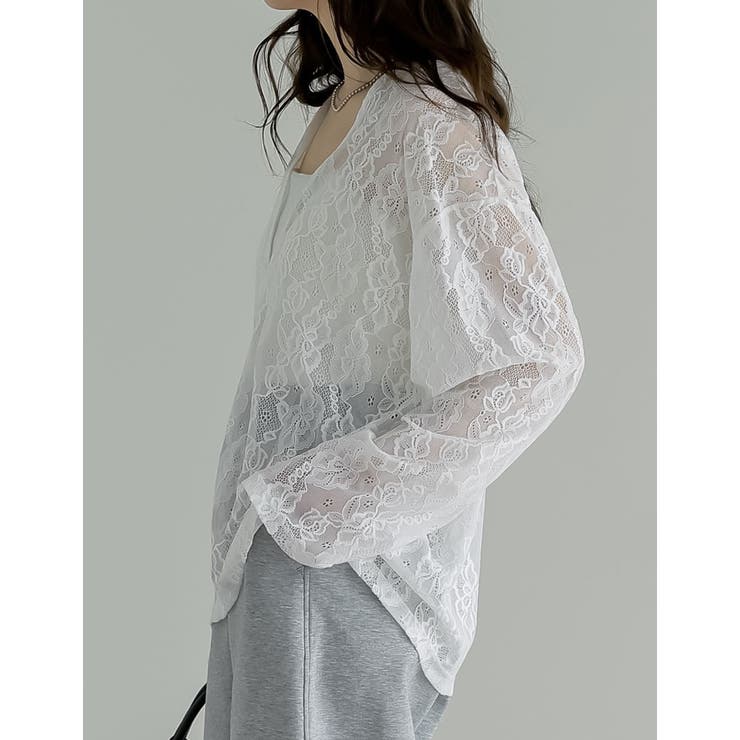 [2026S S COLLECTION]深Vネック総レースシアープルオーバーチュ… | Re:EDIT | 詳細画像10 