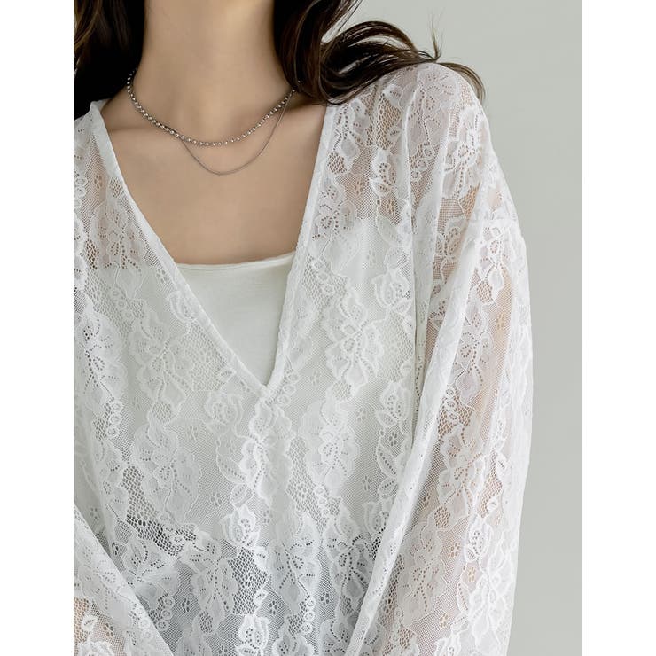 [2026S S COLLECTION]深Vネック総レースシアープルオーバーチュ… | Re:EDIT | 詳細画像22 