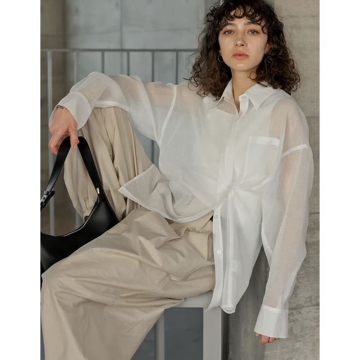 [2026S/S COLLECTION]2WAYシャイニーシアーシャツ | Re:EDIT | 詳細画像7 