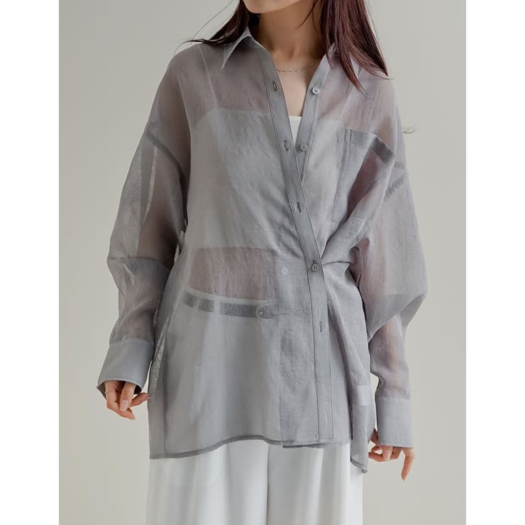 [2026S/S COLLECTION]2WAYシャイニーシアーシャツ | Re:EDIT | 詳細画像9 