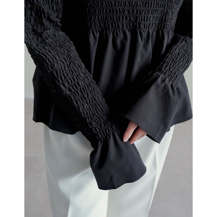 [2026S/S COLLECTION]ギンガムチェックシャーリングブラウス | Re:EDIT | 詳細画像16 