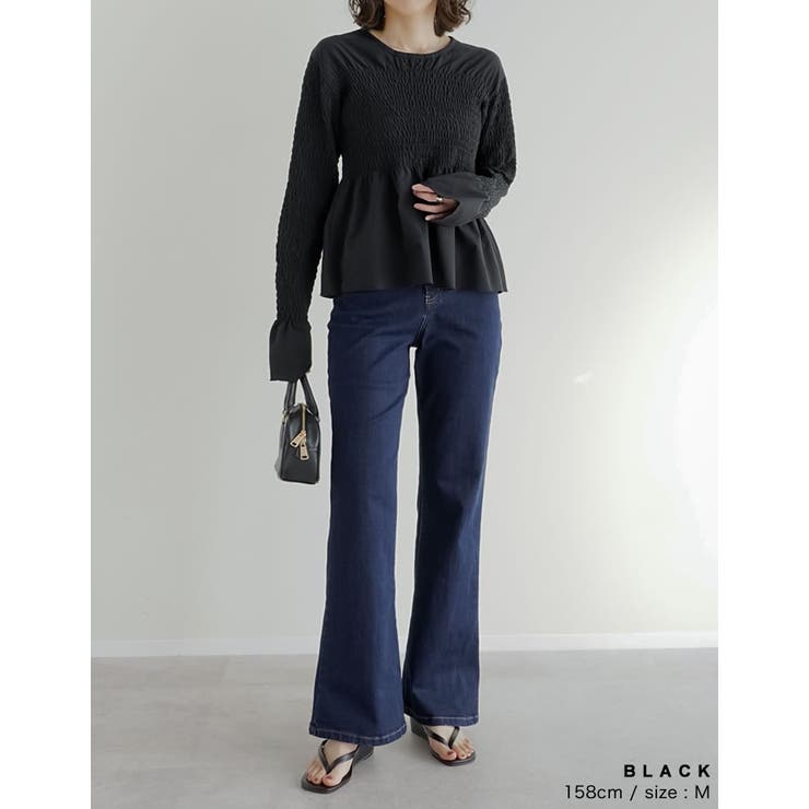 [2026S/S COLLECTION]ギンガムチェックシャーリングブラウス | Re:EDIT | 詳細画像17 