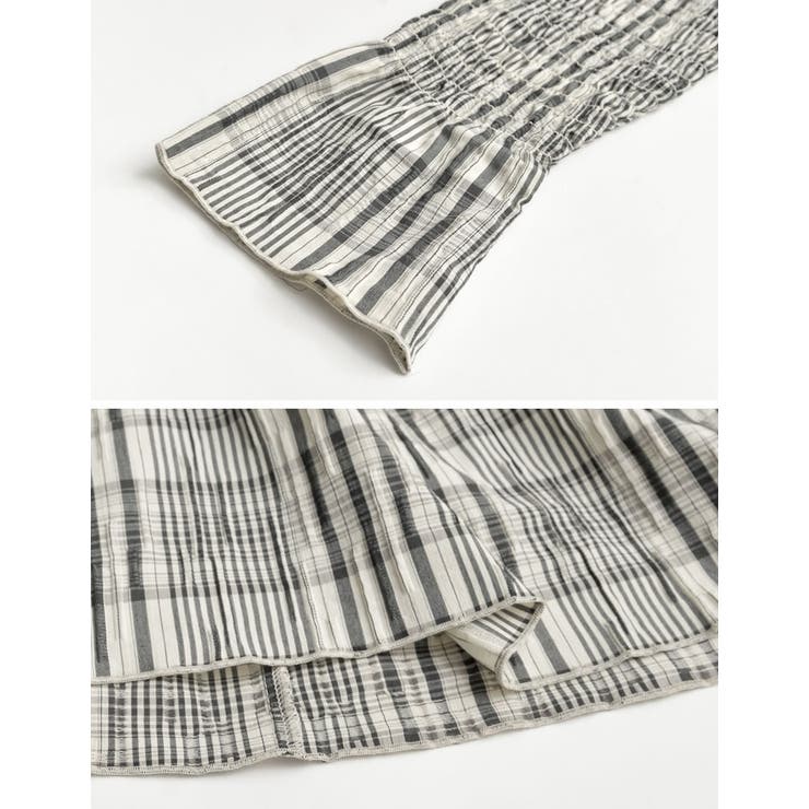 [2026S/S COLLECTION]ギンガムチェックシャーリングブラウス | Re:EDIT | 詳細画像24 