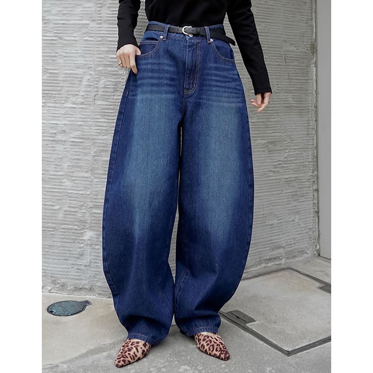 ネイビー(711) | [DENIM COLLECTION][低身長 高身長サイズ有]コットンブレンドバ… | Re:EDIT