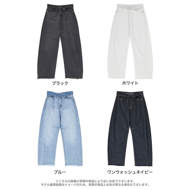 [低身長/高身長サイズ有]2WAYウエスト折り返しコットンデニムカーブパンツ | Re:EDIT | 詳細画像11 
