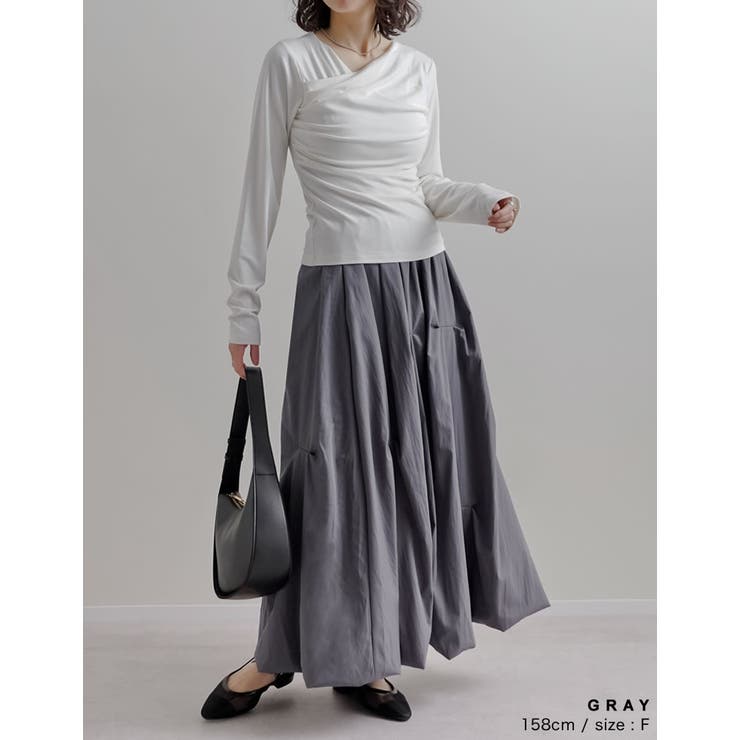 [2026S S COLLECTION]ツマミタックデザインタフタバルーンスカー… | Re:EDIT | 詳細画像15 