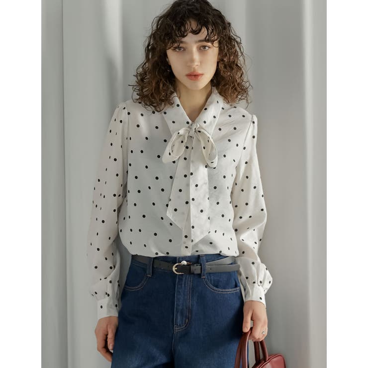 ドットアイボリー(942) | [2026S S COLLECTION]マルチウェイドットor無地リボンタイ付き… | Re:EDIT