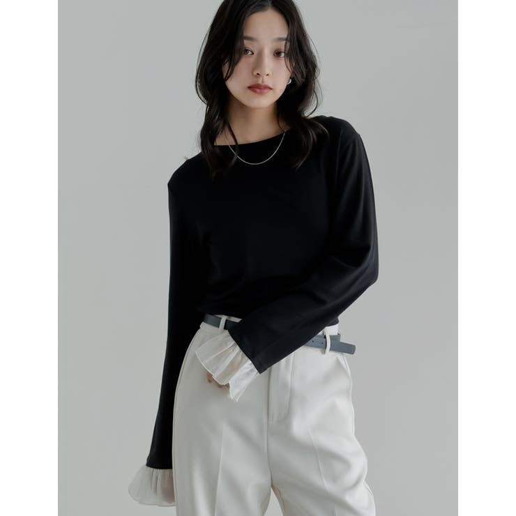 アンチピリング袖シアーフレアトップス | Re:EDIT | 詳細画像11 