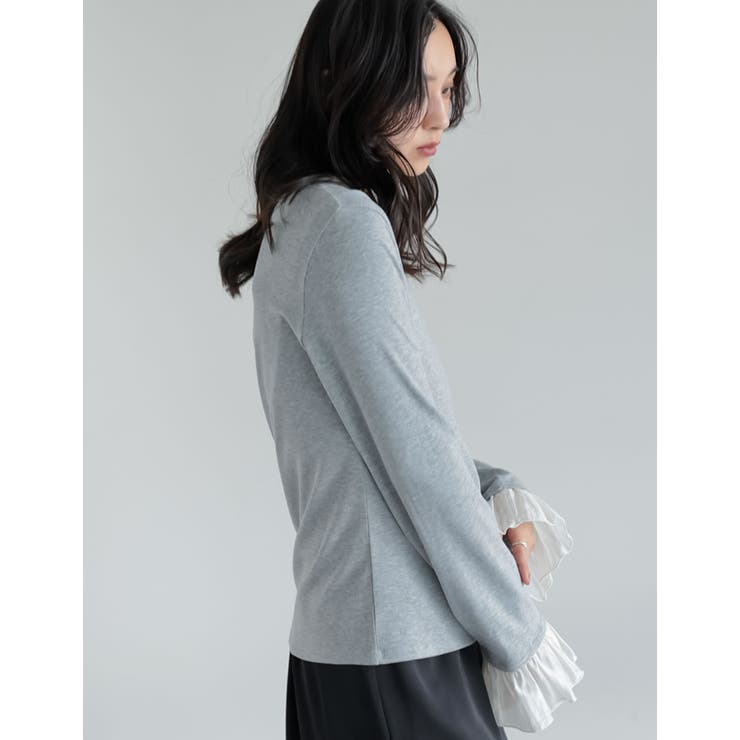 アンチピリング袖シアーフレアトップス | Re:EDIT | 詳細画像12 