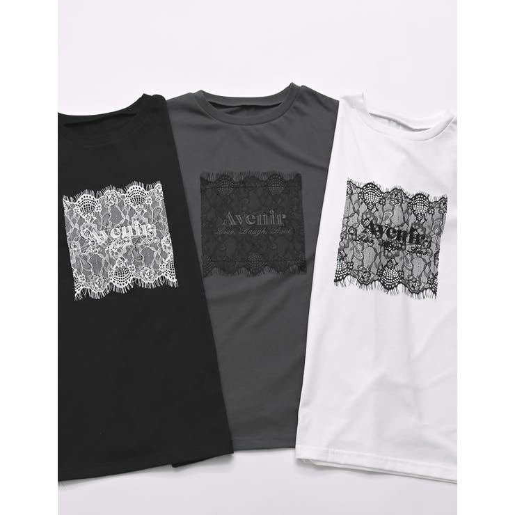 [UVカット][接触冷感]レース刺繍ロゴTシャツ | Re:EDIT | 詳細画像2 