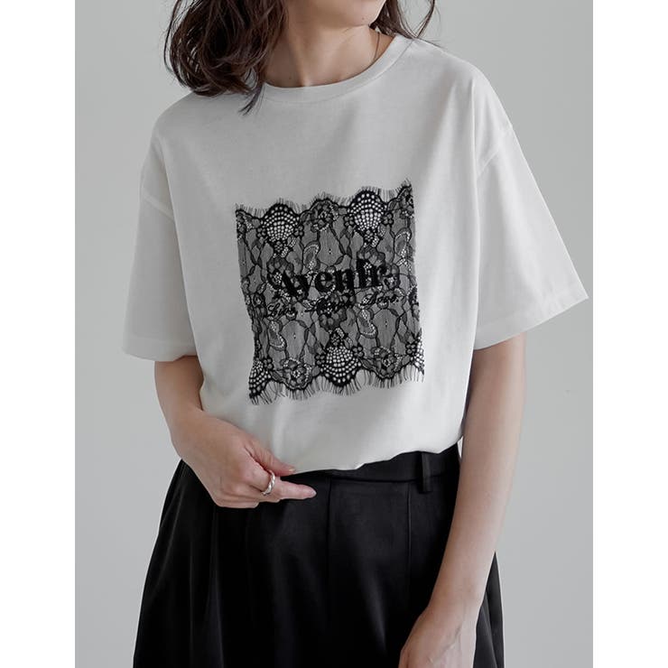 [UVカット][接触冷感]レース刺繍ロゴTシャツ | Re:EDIT | 詳細画像3 