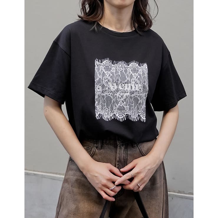 [UVカット][接触冷感]レース刺繍ロゴTシャツ | Re:EDIT | 詳細画像4 