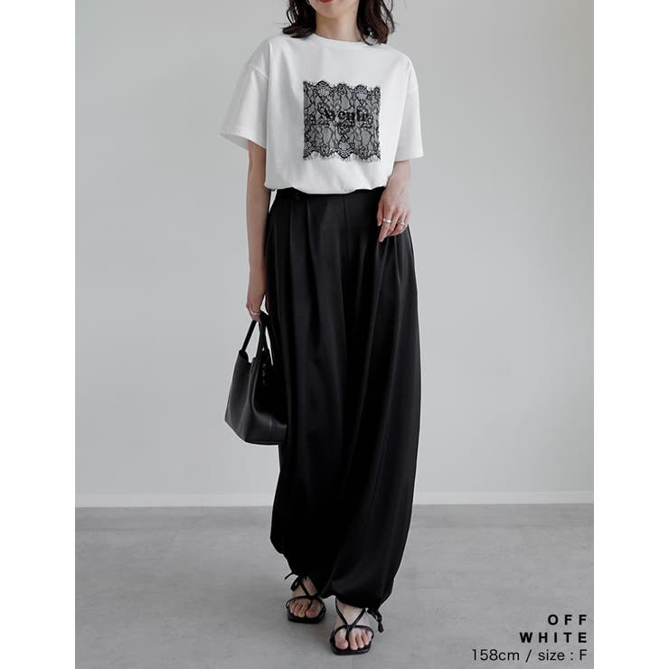 [UVカット][接触冷感]レース刺繍ロゴTシャツ | Re:EDIT | 詳細画像9 