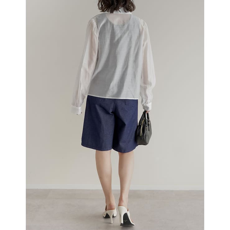 [2026S/S COLLECTION]コットン混デニムハーフパンツ | Re:EDIT | 詳細画像17 