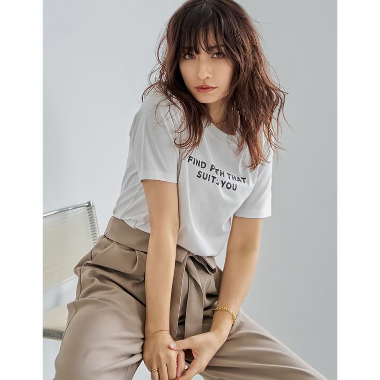 ホワイト×ブラック(902) | [UVカット][接触冷感]スローガンロゴTシャツ | Re:EDIT