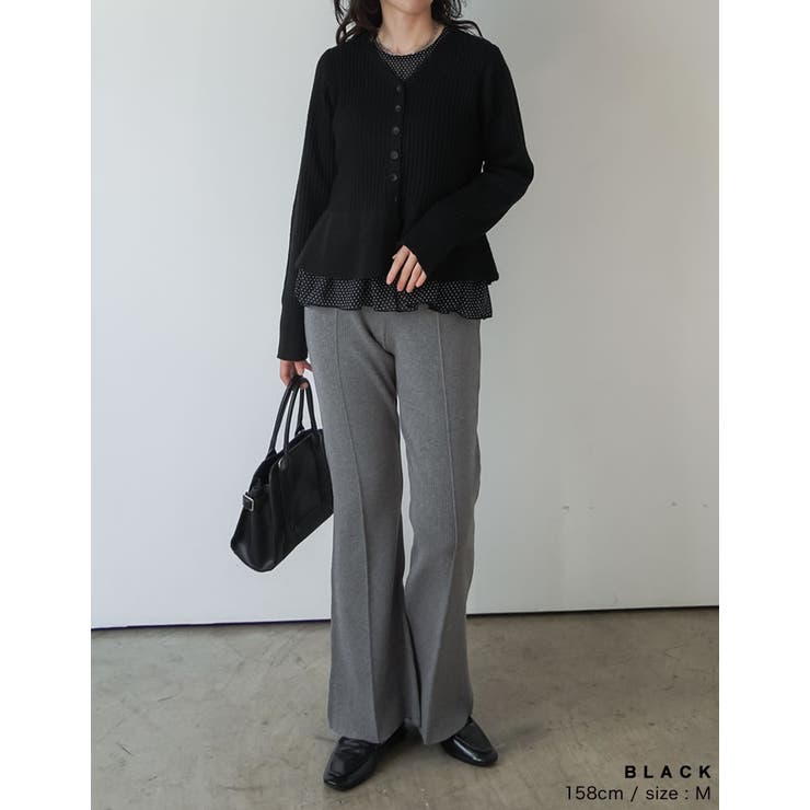 [2026AW COLLECTION]アルパカタッチVネックリブニットぺプラムカ… | Re:EDIT | 詳細画像13 