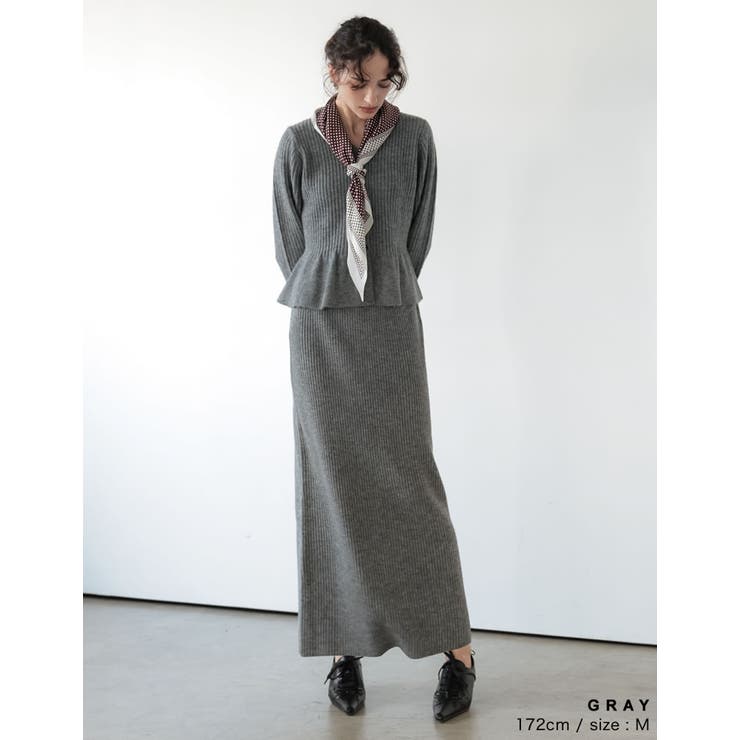 [2026AW COLLECTION]アルパカタッチVネックリブニットぺプラムカ… | Re:EDIT | 詳細画像9 