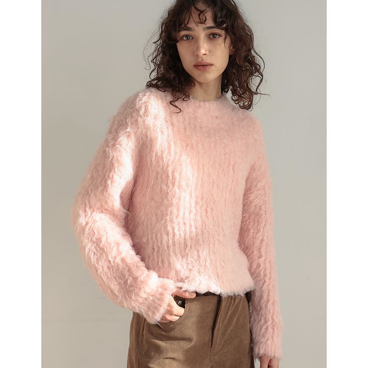 ピンク(507) | [TREND ITEM COLLECTION]ウェーブブラッシュシャギーニットト… | Re:EDIT