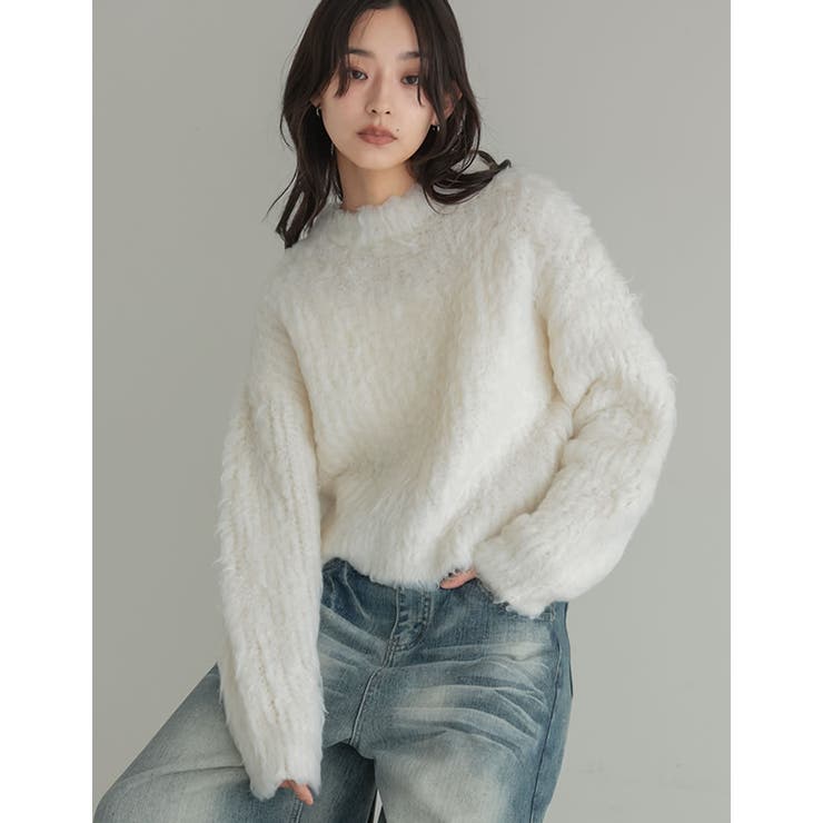 [TREND ITEM COLLECTION]ウェーブブラッシュシャギーニットト… | Re:EDIT | 詳細画像7 