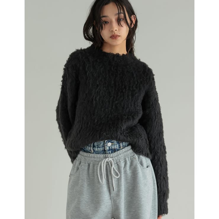[TREND ITEM COLLECTION]ウェーブブラッシュシャギーニットト… | Re:EDIT | 詳細画像21 
