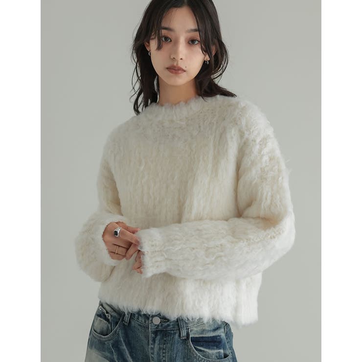 [TREND ITEM COLLECTION]ウェーブブラッシュシャギーニットト… | Re:EDIT | 詳細画像29 