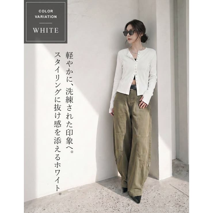 [華奢 細見え][UVカット][汗じみ防止][洗濯 乾燥機OK]リブカットソース… | Re:EDIT | 詳細画像8 