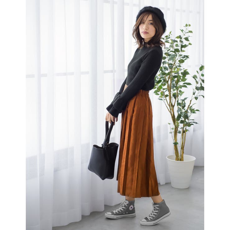 上品ミモレ丈で大人っぽく スカート プリーツスカート[品番