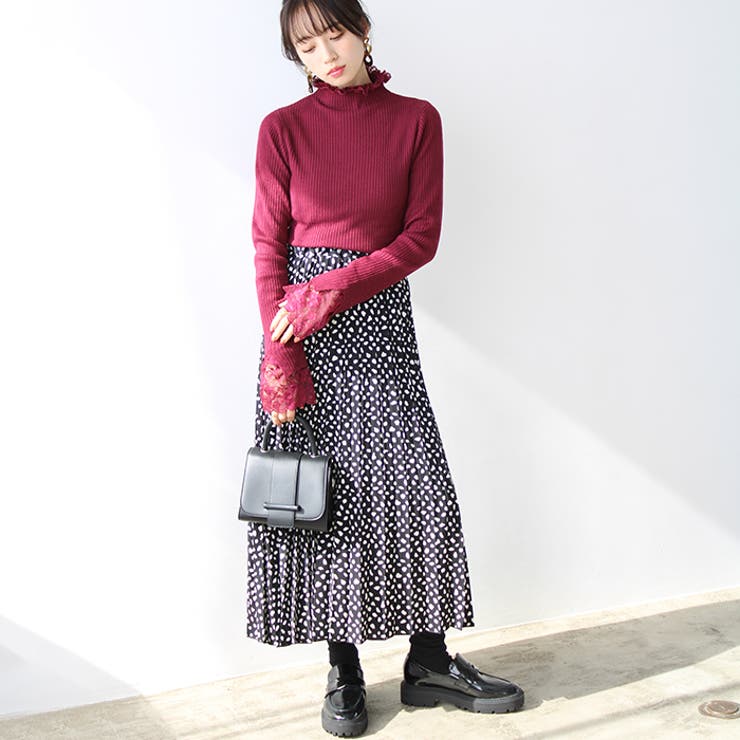 レース付ハイネックリブニットトップス | GeeRA | 詳細画像21 