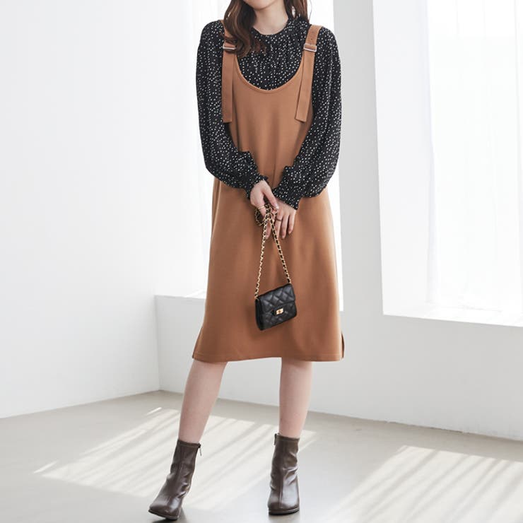 キャメル(ミディ丈) | 上品ジャンパースカート | GeeRA