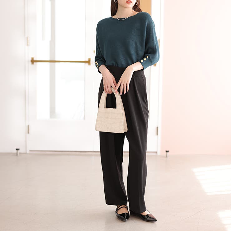 袖ボタン付ドルマンニットトップス | GeeRA | 詳細画像24 